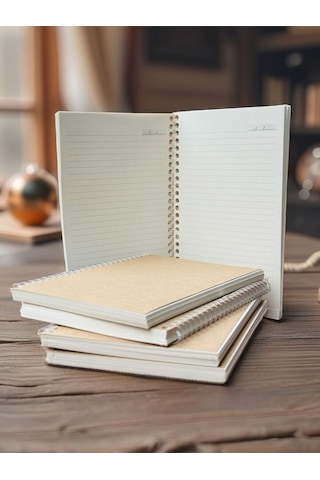 A5 Çizgili Kraft Defter Vintage Geri Dönüşüm Kağıt 70 Yaprak 140 Sayfa