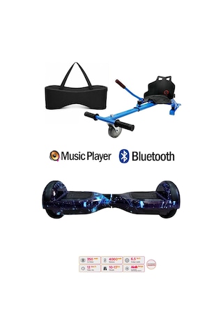 Citymate Elektrikli Kaykay Hoverboard Akıllı Denge 6.5 Inch + Hoverkart + Çanta Extrem Paket D12