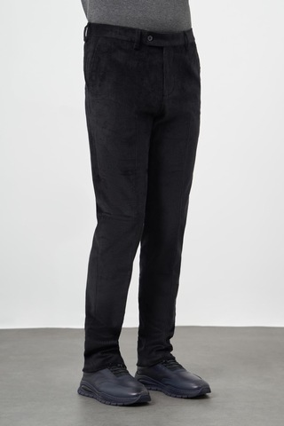 Siyah Fitilli Desen Kadife Pamuklu Yan Cep Comfort Fit Classic Pantolon 1003245160 Siyah