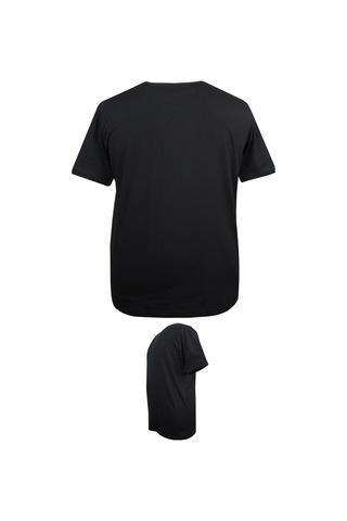 Battal Boy % 100 Pamuk 115 Kilo-150 Kilo Arası İçin Uygun Bedenli Bisiklet Yaka Düz Tişört Siyah SIYAH