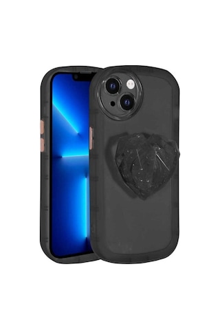 Apple Uyumlu iPhone 13 Kılıf Kamera Korumalı Pop Soketli Renkli Zore Ofro Kapak Siyah