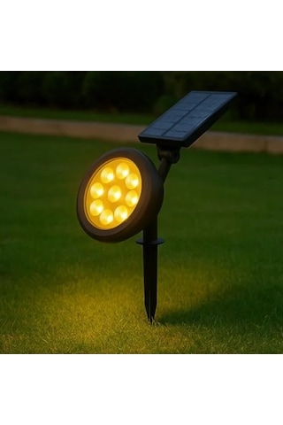 Güneş Enerjili Bahçe Armatürü - 18w, 9 Led, Ip65 Su Geçirmez Açık Lacivert