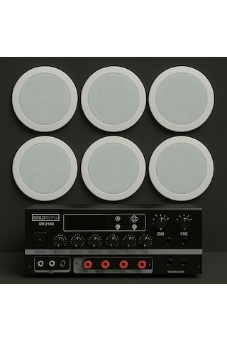 Luxury, 6 Adet Hoparlör 1 Adet Anfi, Asma Tavan Ses Sistemi, Alçıpan Tavan Ses Sistemi, Mağaza Ses Sistemi