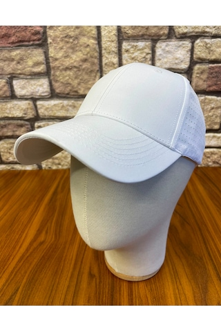 Hamze Paraşüt Mikro Kumaş Yazlık Delikli Unisex Cap Şapka Beyaz