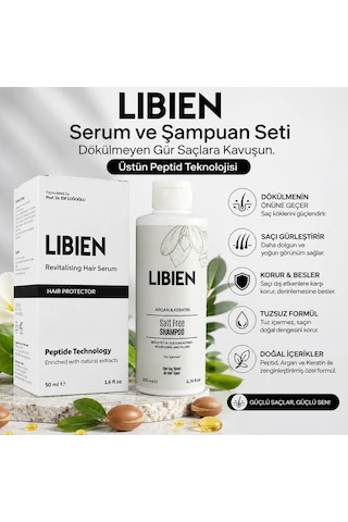 Libien Saç Serumu 50 Ml + Libien Tuzsuz Argan Keratin 200 Ml Şampuan Seti