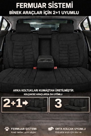 Volkswagen Golf 2003 Ve Sonrası Uyumlu Mira Serisi Siyah 5'li Oto Koltuk Minderi