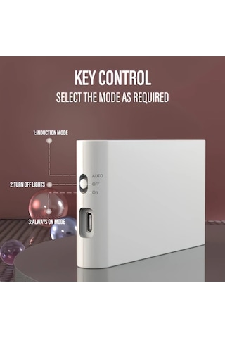 Xuweiwei 4 Adet Led Akıllı Sensörlü Şarj Edilebilir Usb Işık Hareket Sensörlü Ayarlanabilir Yatak Odası Koridor Dolap Mutfak