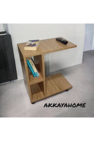 Tekerlekli Raflı C Sehpa, Koltuk Sehpası, Koltuk Yanı Sehpası, Ya