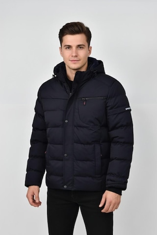 Erkek Kapüşonlu İç Kürklü Spor Mont 99528 Bgl-st04880 Lacivert