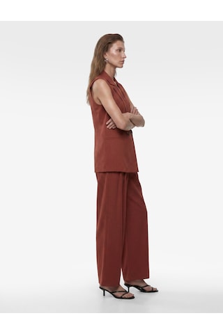 Koton Koton X Melis Ağazat - Viskon Kumaş Cepli Çift Pile Detaylı Düz Geniş Paça Baggy Pantolon Kahverengi 6sak40334pw Kahve