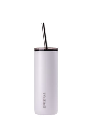 Paslanmaz Çelik Şeffaf Kapaklı Beyaz Mug Termos 600 ml No:84 Beyaz