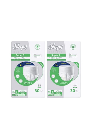 Sleepy Süper3 Emici Külot Xl Beden 2 Paket 60 Adet