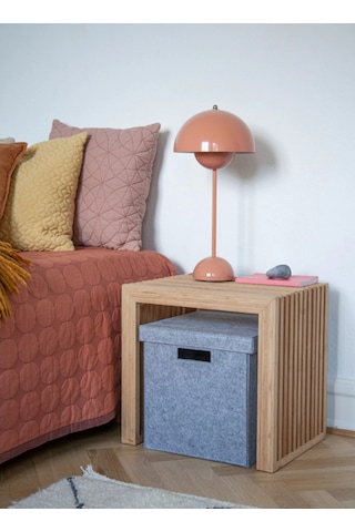 Masif Ahşap Hocker 35 X 45 Cm, Çok Amaçlı Tabure & Sehpa Iskandinav Tasarım Ceviz
