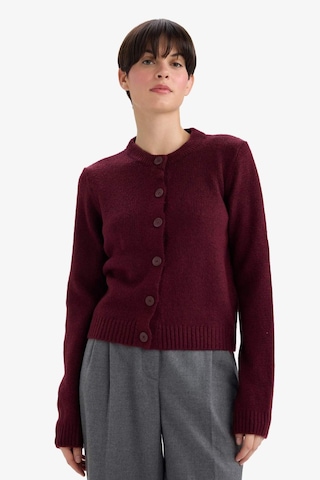 Defacto Regular Fit Bisiklet Yaka Basic Düz Düğmeli Soft Touch Yumuşak Triko Hırka E3654ax25wnbr467 Bordo