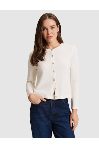 Pierre Cardin Ekru Slim Fit Basic Triko Hırka 50330224 Vr019