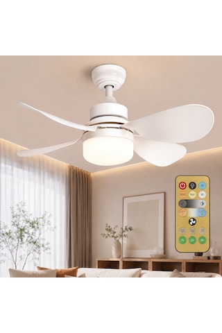 Kumandalı Tavan Vantilatörü 40w E27 Duylu Led Işıklı Sessiz Tavan Fanı 3 Kademeli Ayarlanabilir Hız
