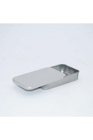 Metal Dikdörtgen Boş Mini Teneke Kutu Teneke Plaka İtme Şeker Hap Kutuları Saklama Kutusu Gümüş