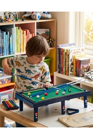 Mini Bilardo Oyunu Seti Evde Eğlenceli Masa Oyunu Çocuk Ve Aile - Lisinya