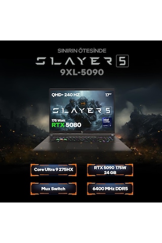 Game Garaj Slayer5 9XL-5090 C2 Ultra 9 275HX 32 GB 2 TB SSD RTX5090 17" Free Dos Dizüstü Bilgisayar