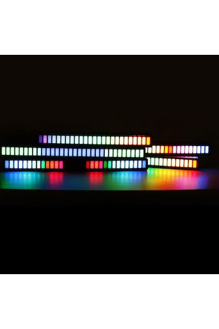 Shineyee 3'lü Rgb Sesli Ritim Lambası - 18 Renk Modu, Akıllı Gürültü Azaltma, 4 Seviye Parlaklık Ve 5 Seviye Hız Ayarı - Siyah Type-c Usb Işık 32 Led