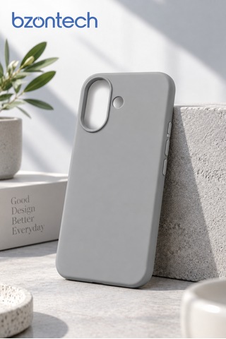Apple iPhone 17 Uyumlu Kılıf Renkli Lansman İçi Kadife Yumuşak Kamera Yükseltili Silikon Andezit