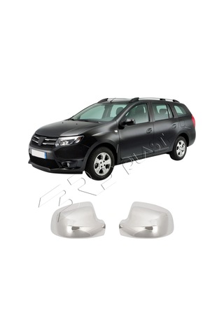 Dacia Logan Mcv Uyumlu 2013-2021 Krom Ayna Kapağı 2 Parça Paslanmaz Çelik