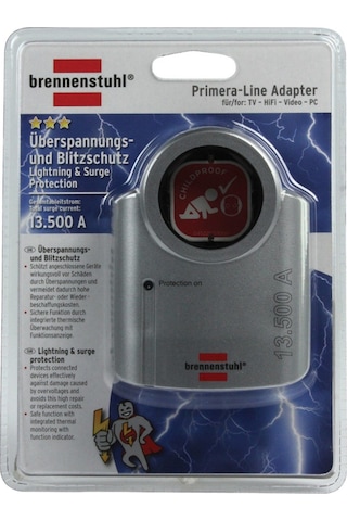 Brennenstuhl Primera Line 13.500 mAh Akım Korumalı Tekli Priz Gri