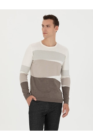 Pierre Cardin Erkek Ekru Triko Kazak 50278105-vr019 Ekru