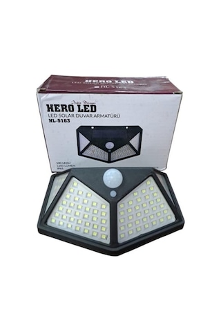 Solar Led Duvar Aplik 100 Ledli 3 Modlu Tıtan Hero Hl-5163