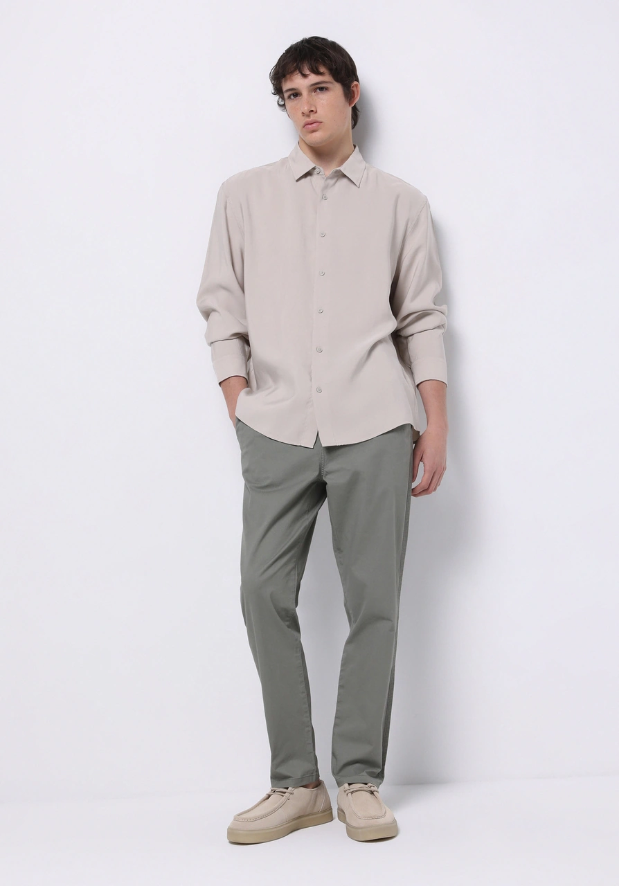 Colin's Colins Comfort Fit Shirt Neck Düz Erkek Bej Uzun Kol Gömlek Cl1074507 Q1.v1 Dbg Bej