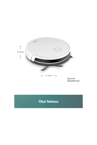 Homend Alex 1288H Moplu Ve Akıllı Robot Süpürge Gyroscope Beyaz