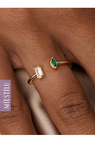 Miestilo 925 Ayar Gümüş Kaplama Ayarlanabilir Yüzük 242019923 Beyaz