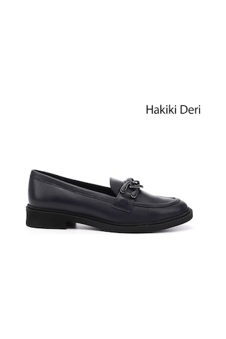 Gönderi(R) Gönderi R Lacivert Antik Tokalı Hakiki Deri Loafer Ayakkabı Lacivert