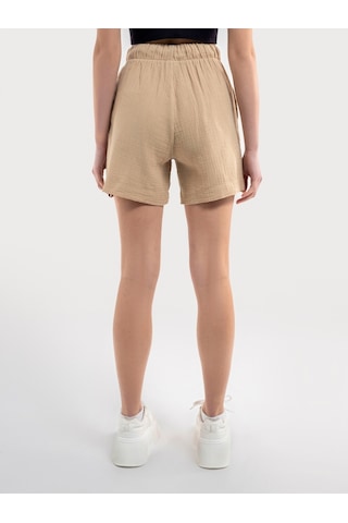 Regular Fit Kadın Şort Bej