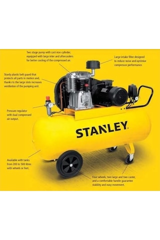Stanley BA651 5.5 Hp Trifaze Hava Kompresörü 3t 270 L