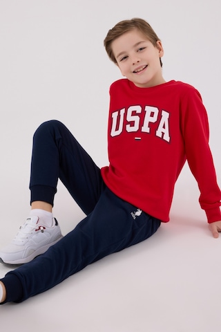 U.S. Polo Assn. Lisanslı Erkek Çocuk Alt Üst 2 Parça Eşofman Takımı Us2227 Kırmızı