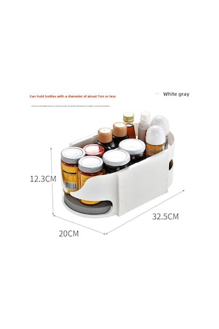 Yifomall Beyaz Gri Dondurucu Depolama Kutusu - 7cm'yi Geçmeyen Şişeler İçin Döner Tasarım, Çeşitli Mutfak Malzemelerini Düzenle, Konforlu Erişim Diğer