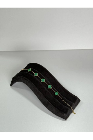 T-blk-01 Gold İçi Yeşil Gonca Bileklik Yeşil