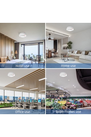 Skycity Tuya Wifi Duman Alarmı, 360 Algılama, Akıllı Telefon Uygulaması İle Uzaktan Kontrol, Yüksek Sesli, 20-30 M² Koruma 2xaa Pil Dahil Değil A600w