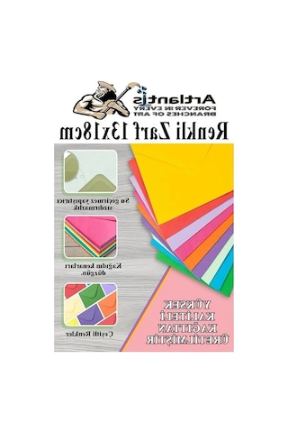 Renkli Mektup Zarfı Seti, 13x18 Cm, 25 Adet, 5 Renk