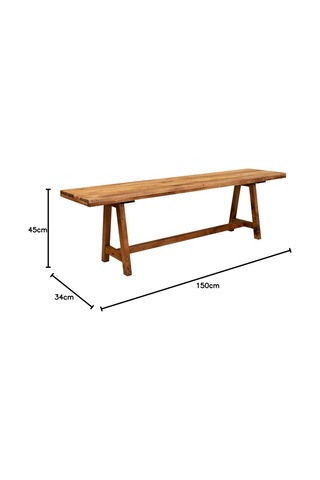 Masif Ahşap Bank Bench 150 Cm
