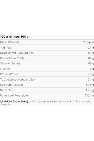 Nima Gurme Premium Kuru Erik 150 G