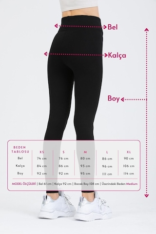 Bonbonetti Chocolate Baby & Kids Kadın Siyah Yüksek Bel Toparlayıcı Çelik Interlok Düz Spor Tayt Pantolon SiYAH