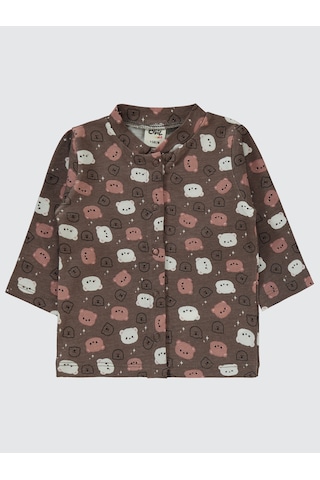 Civil Baby Kız Bebek Pijama Takımı 1-6 Ay Kahverengi Kahverengi