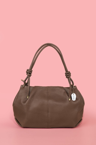 Westbag Kadın Dokulu Büzgülü Premium El Ve Omuz Çantası Vizon