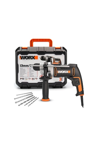 Worx Wx328 810watt 13mm Profesyonel Darbeli Matkap + 6 Adet Uç