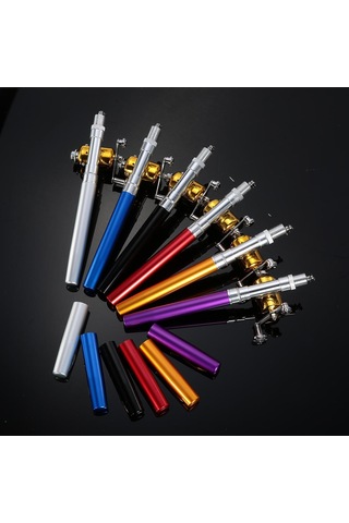 Mor Olta Makarası Seti Teleskopik Taşınabilir + Olta Lures Yemler Jig Kancaları