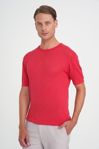 Efor Comfort Fit Bisiklet Yaka Kısa Kol Spor Mercan Triko Tr 881 Mercan