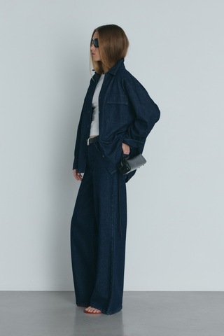 Suud Collection Mavi 88 Oversize Denim Gömlek