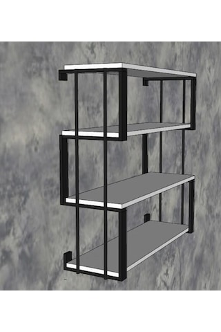 Rafburada Rafburada® 4 Raflı Dekoratif Ahşap Kitaplık.